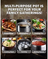 Cooks Standard Professional Grade Lid 30 Quart Stainless Steel Stockpot, Silver
