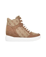 Guess Women's Blairin Logo Hidden Wedge Lace-up Sneakers