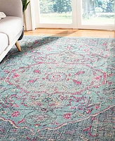 Safavieh Artisan ATN501 Light Blue and Navy 5'1" x 7'6" Area Rug