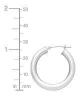 Polished Tube Hoop Earrings 14k Gold (25mm)