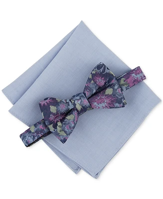 Bar Iii Men's Quimby Floral Bow Tie & Solid Pocket Square Set, Created for Macy's