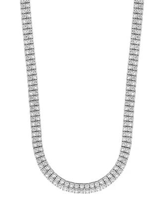 Diamond 20" Double Row Necklace (1 ct. t.w.) in Sterling Silver
