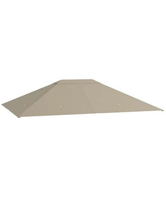 Outsunny 10' x 13' Gazebo Canopy Replacement Gazebo Roof Cover, Khaki