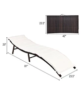 Vebreda 2 Pieces Folding Patio Lounger Chair