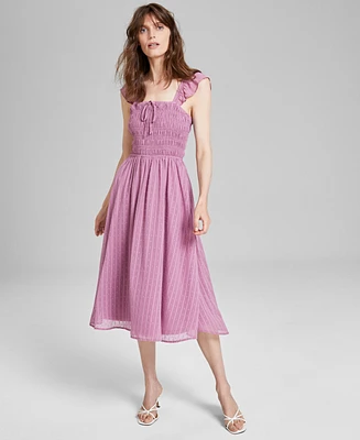 And Now This Women's Smocked Ruffle-Strap Midi Dress, Created for Macy's