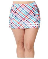 Unique Vintage Plus Ruched Sailor High Waisted Swim Skirt