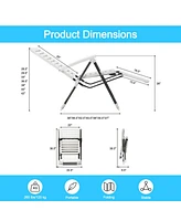 Sugift Pp Folding Patio Chaise Lounger with 7-Level Backrest and Cozy Footrest