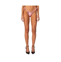 Edikted Women's Lilly Sequin String Bikini Bottom