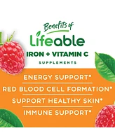 Lifeable Iron for Kids 10 mg with Vitamin C Gummies - Healthy Iron Levels - Great Tasting Natural Flavor, Dietary Supplement Vitamins - 60 Gummies