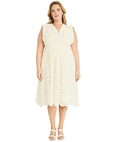 Maggy London Plus Eyelet Midi Dress