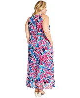 Maggy London Plus Printed Halter Maxi Dress