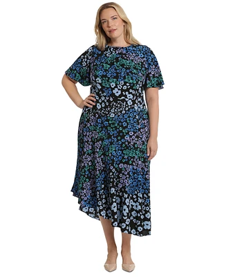 Maggy London Plus Floral-Print Midi Dress