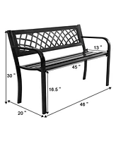 Sugift Bench Deck with Steel Frame for outdoor