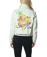 Members Only Women's White Denim Nickelodeon Trucker With Pai Jacket