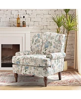 Lucretia Modern Upholstered Accent Chair with Patterned Cushion