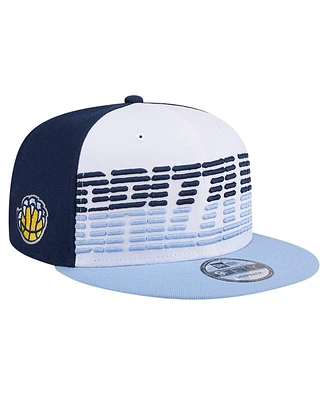 New Era Men's White/Light Blue Memphis Grizzlies Throwback Gradient Tech Font 9fifty Snapback Hat