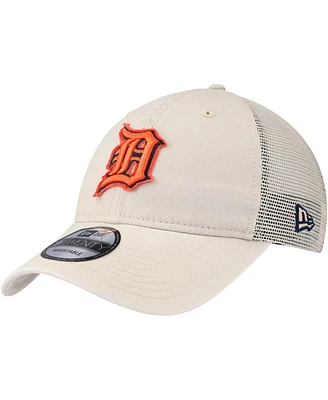 New Era Men's Stone Detroit Tigers Game Day 9twenty Adjustable Trucker Hat