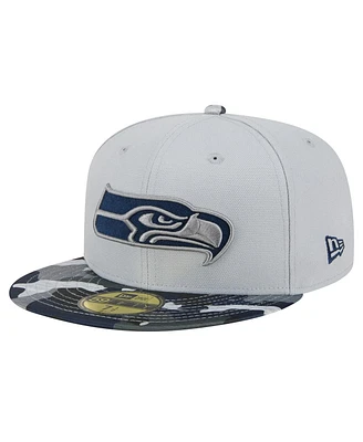 New Era Men's Gray Seattle Seahawks Active Camo 59fifty Fitted Hat