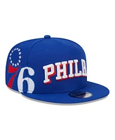 New Era Men's Royal Philadelphia 76ers Side Logo 9fifty Snapback Hat