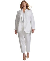 Calvin Klein Plus Size Elasticized Waist Blazer Slim Leg Tab Waist Pants