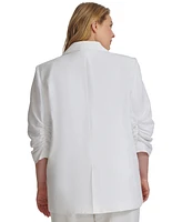 Calvin Klein Plus Ruched 3/4-Sleeve Blazer