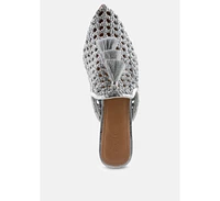 Rag & Co Melanie Womens Tassels Embellished Woven Flat Mules
