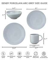 Denby Porcelain Arc Collection Dinner Plates, Set of 4