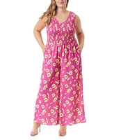 Jessica Simpson Trendy Plus Smocked Top Jumpsuit