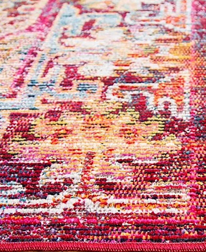 Safavieh Crystal CRS516 Fuchsia and Light Blue 6'7" x 9'2" Area Rug