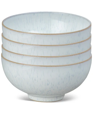 Denby White Speckle Stoneware Rice Bowls, Set of 4