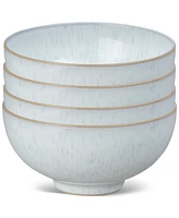 Denby White Speckle Stoneware Rice Bowls, Set of 4