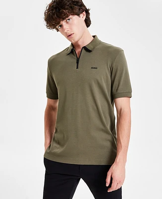 Hugo by Boss Men's Regular-Fit Tipped Quarter-Zip Polo Shirt