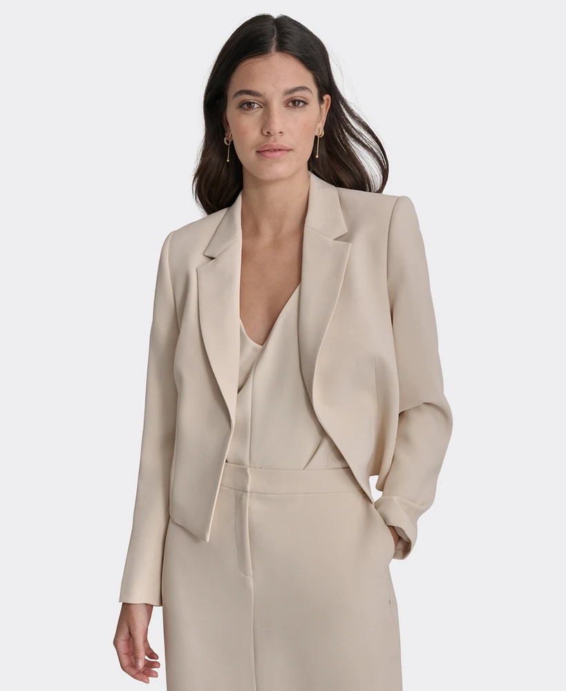 Dkny Petite Notch Collar Open Front Blazer