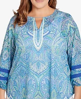 Ruby Rd. Plus Size Paisley Burnout Lace Top