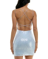 B Darlin Juniors' Sequined Strappy-Back Bodycon Dress