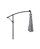 10 Ft Outdoor Solar Led Cantilever Umbrella with Base Weights