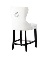 WestinTrends Tufted Velvet Counter Stool (Set of 2)