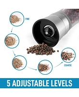 Zulay Kitchen Salt and Pepper Grinder with Adjustable Coarseness Options and Portable Holder