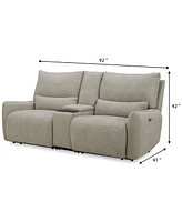 Olper 3-Pc. Fabric Zero Wall Sectional Power Motion Sofa with Console, Created for Macy's