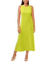 Msk Women's Round-Neck Sleeveless Side-Slit Maxi Dress