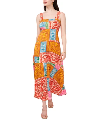 Msk Women's Printed Smocked Maxi Dress