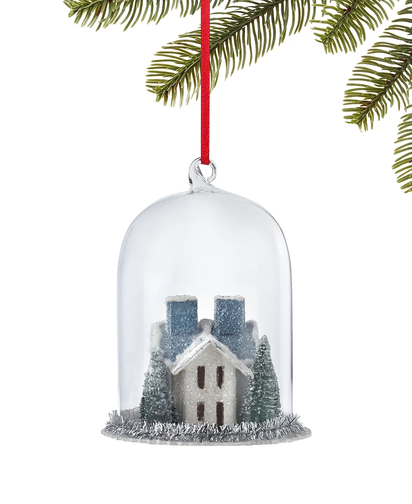 Holiday Lane Northern Lights Domed Glitter House Ornament, Exclusively at Macy's