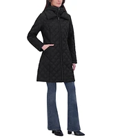 Tahari Women's Bibbed Hooded Quilted Coat