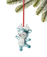 Holiday Lane Baby's First Blue Glass Deer Ornament, Created for Macy's