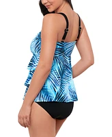 Swim Solutions Women's Leaf It Alone Tiered Fauxkini One-Piece Swimsuit, Created for Macy's