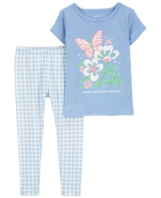 Carter's Toddler Girls 2 Piece Butterfly 100% Snug Fit Cotton Pajamas