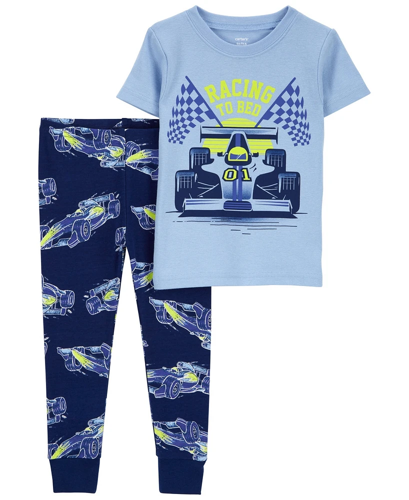 Carter's Toddler Boys 1 Piece Racing 100% Snug Fit Cotton Pajamas