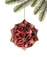 Holiday Lane Burgundy & Blush Paper Flower Ornament, Exclusively at Macy's