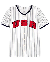 Carter's Big Boys Usa Striped Baseball Tee