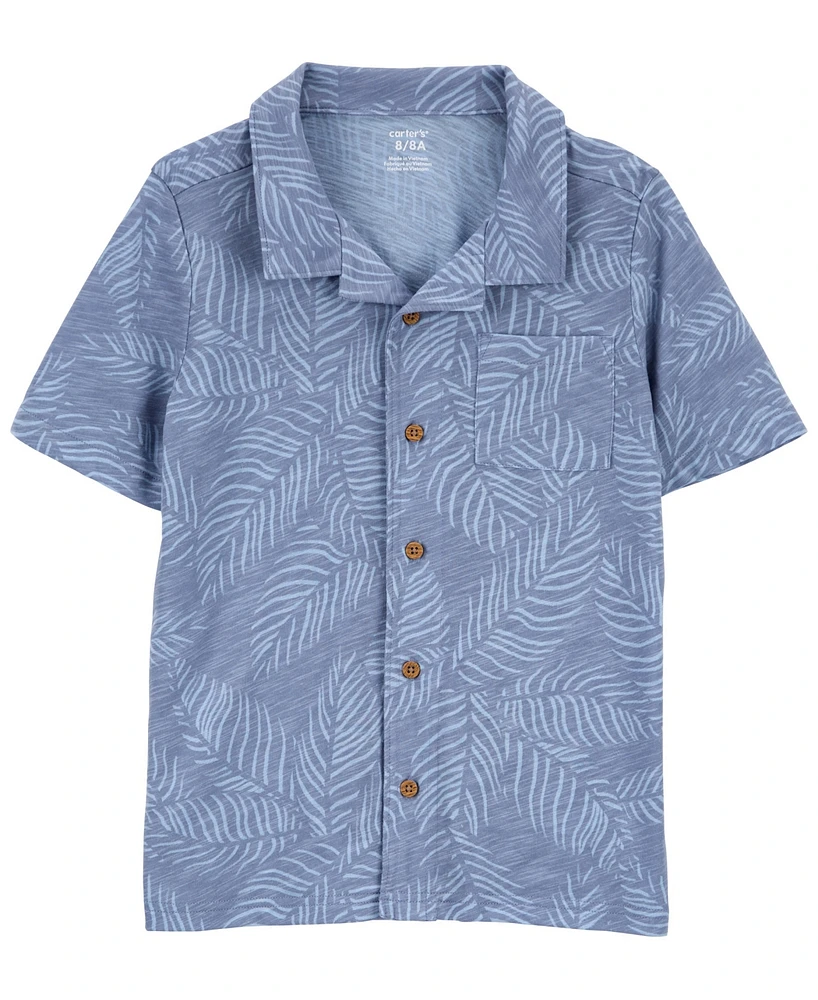 Carter's Big Boys Palm Tree Button Front Shirt